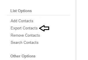 export contacts